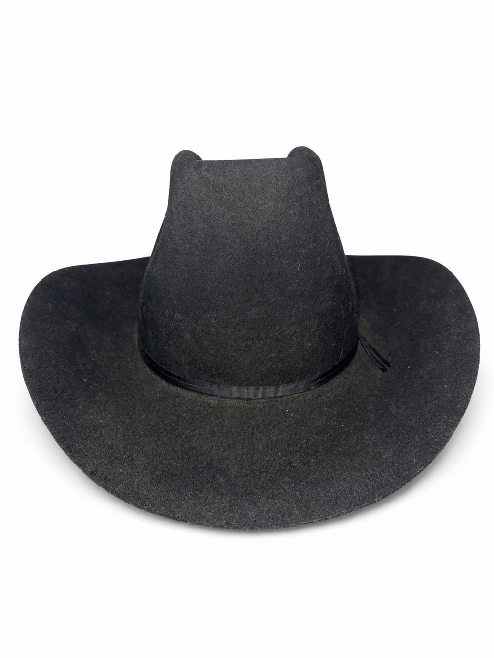 Dynafelt Black Wool Fur Blend Cattleman Cowboy Hat Size 7 1/8